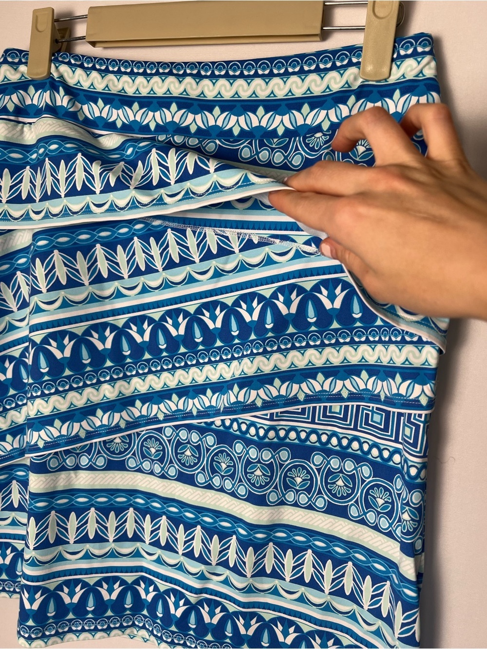 J McLaughlin Catalina Cloth Nicola Tiered Skirt Womens Size XS Blue White Print - Picture 3 of 7